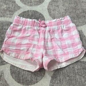 Pink and White Checkered Kids Shorts
